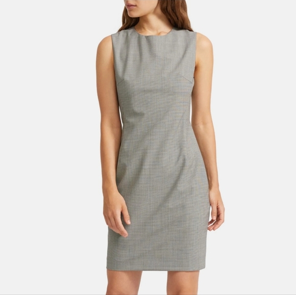 THEORY Houndstooth Fitted Sheath Dress sz 0 - Picture 1 of 5